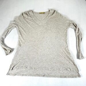 How Very Loved Womens XS Oatmeal Thermal V-Neck Tunic Top T16983 Long Sleeve USA
